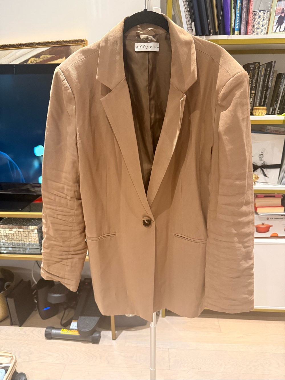 Oversized Women's Blazer Jacket in Camel